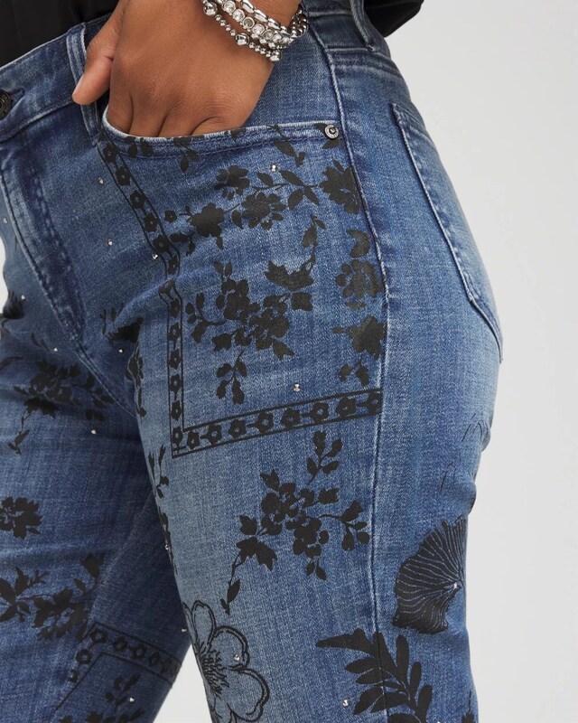 Mixed-Media Girlfriend Slim Ankle Jeans - image 4